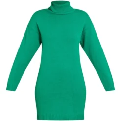 Robe Pull Verte Basique En Maille Tricot à Col Roulé -Pas Cher Robe Tendre Magasin b364afa69f6e6740644c9e50cf6f994f3eaa0f0c cmz8161 5