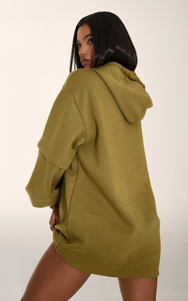 Robe Pull Kaki à Imprimé 2 Robe Pull Kaki à Imprimé – Image 2