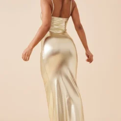 Robe Longue Dorée Métallisée à Liserés Et Bretelles 6 Robe Longue Dorée Métallisée à Liserés Et Bretelles -Pas Cher Robe Tendre Magasin b8b458b3ead0353295192b8f7f65c9db06433e3d cnd9361 2