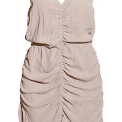 Robe Moulante Gris Pierre Texturée à Bretelles Et Fronces Sur Le Devant -Pas Cher Robe Tendre Magasin ba0ff2303cc450a91f2cad41076921cd91061ac2 cmy8332 6