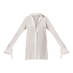 Robe Chemise Plissée Blanche à Manches Flare -Pas Cher Robe Tendre Magasin bb92b79f69def3f9f312b793f21c528115fdb185 cnd8939 5