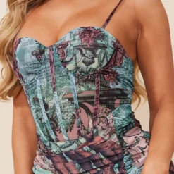 Robe Corset Moulante Imprimé Renaissance Multicolore à Ourlet Volanté -Pas Cher Robe Tendre Magasin bcdea974f31ae9f0a78a43a9e60e68171061663a cnd5866 4