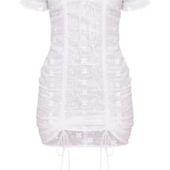 Robe Moulante Froncée Brodée Blanche à Lacets -Pas Cher Robe Tendre Magasin bcfe43ea288b95dd4c6cf632ebe0822d97e70aef cnd5477 5