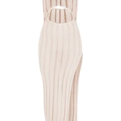 Robe Longue En Maille Transparente Découpée Crème à Dos Nu -Pas Cher Robe Tendre Magasin bd727533ed3ae3f60ebde9054db47d8785688f71 CMW3849 5