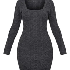 Petite Robe Pull En Maille Torsadée Gris Anthracite -Pas Cher Robe Tendre Magasin bdd0a92fd2db3a80d13508c5016aa4f85e01f799 cnd2827 5