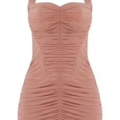 Robe Moulante Très Froncée En Mesh Rose Profond à Corset Et Dos Nu -Pas Cher Robe Tendre Magasin bde21218efd4ee1d2cb377133167be9d2e5ff1c8 cnd0355 5