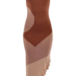 Robe Longue Asymétrique En Maille Tricot Gris Pierre Contrastante -Pas Cher Robe Tendre Magasin bec35f55d09018e1573b3f9210292366c0ba051f cnc5960 5