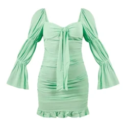 Robe Moulante Vert Pastel Froncée Nouée Devant -Pas Cher Robe Tendre Magasin bfc9acd6572691a4c77584d9fb3dcb8146948912 cnc8275 5