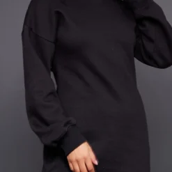 Robe Sweat Longue Noire à Col Montant Et Doublure En Polaire -Pas Cher Robe Tendre Magasin bff46c464605185caa7c8a925ba9b6955bae7129 cnc8353 4