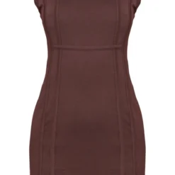 Robe Moulante En Coton Chocolat Détail Coutures Style Corset -Pas Cher Robe Tendre Magasin c065cd487420baab468a7903d8008a5fba0fde24 cnd1286 5