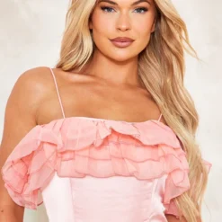 Robe Moulante Rose Satinée à Volants En Organza Et Bretelles 7 Robe Moulante Rose Satinée à Volants En Organza Et Bretelles -Pas Cher Robe Tendre Magasin c2aadb949232a0ebba6ae4f449d6581add8af330 cnd2308 4