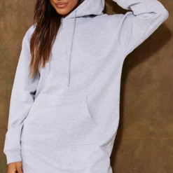 Robe Pull En Sweat à Capuche Gris Chiné à Poches -Pas Cher Robe Tendre Magasin c33a8ed864c35316382cd1d37e0f4d17ba5861b8 cnc3462 3