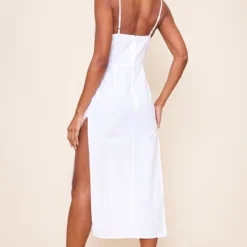Robe Mi-longue Blanc Cassé Effet Lin à Col Bénitier Et Liserés -Pas Cher Robe Tendre Magasin c3b77fe61ae403ac2b89230f2286d9427c6a0045 cnd2248 2