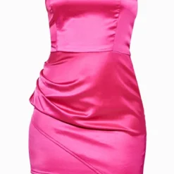 Robe Bustier Moulante Rose Vif Satinée à Ourlet Asymétrique -Pas Cher Robe Tendre Magasin c4bfee0471a69ccfd6847ca613dd961c2ad82d28 cnb7433 5