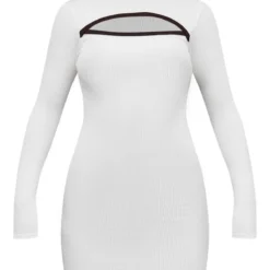 Robe Moulante Côtelée Crème à Découpe Et Manches Longues -Pas Cher Robe Tendre Magasin c5a98269ed3c2c8ea30364996192299f5eff777d cnd1340 5