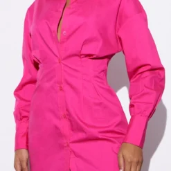 Renew Robe Chemise Rose Ajustée à La Taille à Manches Longues -Pas Cher Robe Tendre Magasin c8c648e4af29c104f3ce9d1d2cde3ec80700908e cmt6018 5