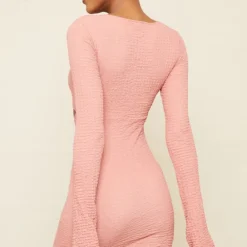 Robe Moulante Texturée Rouille à Découpes Et Manches Flare -Pas Cher Robe Tendre Magasin c95f018f7d4923e0c1e48d32a5be0b5d080d6109 cnd4055 2