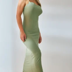 Robe Longue Douce Kaki à Bretelles Et Col Rond -Pas Cher Robe Tendre Magasin c9d61ba441a174bc0aea88e6d0e3226bbf907900 cnd4058 3