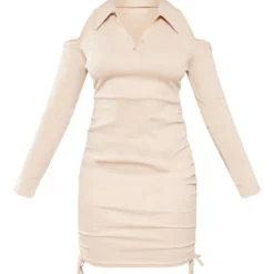 Robe Moulante Côtelée Sable Froncée à épaules Dénudées 9 Robe Moulante Côtelée Sable Froncée à épaules Dénudées -Pas Cher Robe Tendre Magasin cd0290b24beb806257ab16ff5b79f03b9e23fa8b cnb3592 5