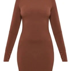 Robe Très Moulante Chocolat à Col Montant Et Dos Lacé -Pas Cher Robe Tendre Magasin ce073eedf651a0052bec3e5889606cc4251a6a6c cnb8578 5