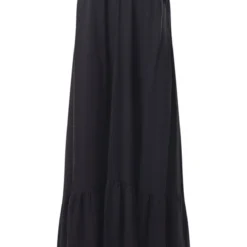 Robe Longue Plissée Noire Superposée à Bretelles -Pas Cher Robe Tendre Magasin cf2a7842424592eae5d53371c34a7a6973d8ddb2 cne1534 5