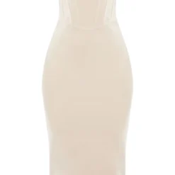 Robe Mi-longue Champagne à Détail Corset Bandage -Pas Cher Robe Tendre Magasin cf2dbe41fbda5db8ee1d1e9e81fe964e3dca8368 cnb7995 5