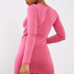 Robe Très Moulante Rose à Manches Longues Et Multiples Anneaux -Pas Cher Robe Tendre Magasin cff46e74c0f4b2d92d3acb14171f339bf8a55128 cnc2258 2