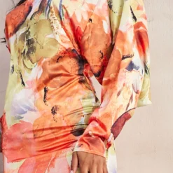 Robe Longue Satinée Orange à Manches Oversize -Pas Cher Robe Tendre Magasin d024eba74172babf5fe4e15998c40c0e31ae61b5 cnd7549 4