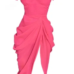 Robe Mi-longue Rose Vif Drapée Détail Armatures -Pas Cher Robe Tendre Magasin d03ae5a1765cc01ef2acc1d19346fe029458e9ae cmv1894 6