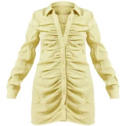 Robe Chemise Vert Olive Texturée Froncée à Boutons 9 Robe Chemise Vert Olive Texturée Froncée à Boutons -Pas Cher Robe Tendre Magasin d41be67e20ca3f0718c94a01c0c6536bcf02a742 cne1424 5