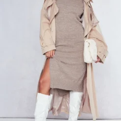 Robe Pull Mi-longue En Maille Gris Pierre à Boucle Et Col Roulé 7 Robe Pull Mi-longue En Maille Gris Pierre à Boucle Et Col Roulé -Pas Cher Robe Tendre Magasin d7a8c7c99c693bad0565b653163eca09be2b02df cnc5807 3