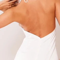 Robe Moulante Satinée Blanche Dos Nu à Détail Coutures -Pas Cher Robe Tendre Magasin d7bf98ce7251ebc1f426cbcee4fc614fedd1a0f5 cne2922 4