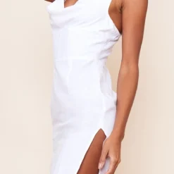 Robe Mi-longue Blanc Cassé Effet Lin à Col Bénitier Et Liserés -Pas Cher Robe Tendre Magasin d81145376ca1413a5090103aa1c2751fadfccb5e cnd2248 4