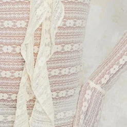 Robe Moulante Drapée En Dentelle Crème Transparente à Col Bardot Et Volants -Pas Cher Robe Tendre Magasin d8ef770635a935141c2e390a316f5e3964fe3c03 cne3764 4