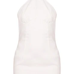 Robe Moulante Satinée Blanche Dos Nu à Détail Coutures -Pas Cher Robe Tendre Magasin d9d658a841df5a6ccef1f7bf38d3141c68c63213 cne2922 5