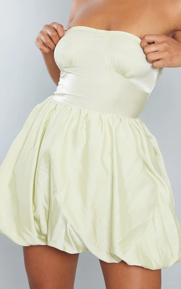 Robe Bustier Vert Sauge à Jupe Bouffante 4 Robe Bustier Vert Sauge à Jupe Bouffante – Image 4