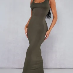 Robe Longue Simple Vert Olive -Pas Cher Robe Tendre Magasin da5ad16d17afe7c05f71390252d0d4504e2446a0 cnc9498 3