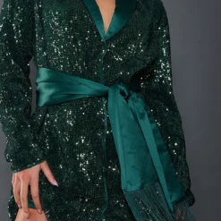 Robe Blazer Vert émeraude à Sequins Et Détail Frange -Pas Cher Robe Tendre Magasin db292e8762dc7d2b9b815c980ca77800ad959418 cnb8717 4