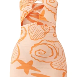 Logic Robe Moulante Fleurie Orange à Découpes Et Bretelle Asymétrique -Pas Cher Robe Tendre Magasin dbabc7c12b46e8c0bde33dfaa9f40c330d5f0c5a cne8577 5