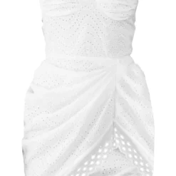 Robe Droite Blanche à Broderie à Jupe Drapée Et Nouée 9 Robe Droite Blanche à Broderie à Jupe Drapée Et Nouée -Pas Cher Robe Tendre Magasin dc6080376f4805c5b9152f921de8c9f39f855052 cne2961 5