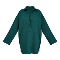Robe Chemise Oversize En Popeline Vert Forêt à Mancherons Larges -Pas Cher Robe Tendre Magasin ddc56600490496e2c45a904a7f8c34c092280af8 cnc6731 5