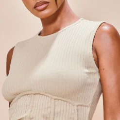 Robe Moulante Côtelée Gris Pierre à Corset Et Détail Coutures -Pas Cher Robe Tendre Magasin ddd20862ead7ea26ab27f8f1ad69d763d8bf6a8e cnd5499 4