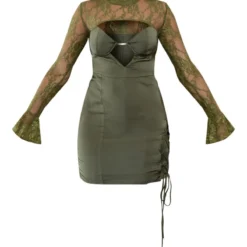 Robe Moulante Satinée Vert Olive à Bonnets Et Manches En Dentelle Froncée 9 Robe Moulante Satinée Vert Olive à Bonnets Et Manches En Dentelle Froncée -Pas Cher Robe Tendre Magasin e14167dcea9cb9a063dff1884a9aaa6025236c2f cnb2490 5