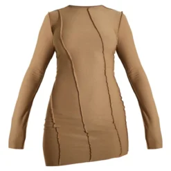 Robe Moulante Gris Pierre à Coutures Surjetées Et Manches Longues -Pas Cher Robe Tendre Magasin e3a6cd275496370f166754833e7d121288b5b43d cnc5661 5