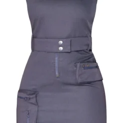 Robe Moulante Cargo Gris Anthracite à Ceinture Et Poches Zippées -Pas Cher Robe Tendre Magasin e446b9f212330a3fa06c9fdb350839f56ba01b51 cnb7180 5
