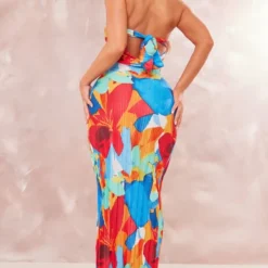 Logic Robe Bustier Longue Plissée Multicolore à Fleurs Abstraites Et Dos Bénitier -Pas Cher Robe Tendre Magasin e5e879bed0a8c87ac8e0e7107bce753ec8f655b1 cne8712 1