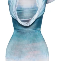 Robe Asymétrique Très Moulante Imprimé Dégradé Multicolore à Col Bénitier -Pas Cher Robe Tendre Magasin e6994a2cf587d4ed48120b93846e1804ca224320 cnd7694 5