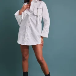 Robe Chemise Cargo Crème à Poches Et Ceinture -Pas Cher Robe Tendre Magasin e9278ecaeb5fb8bb37115becde0610046b716e73 cnb9650 3