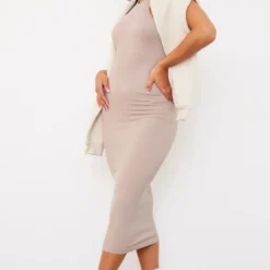 Robe Longue Côtelée Structurée Gris Pierre Détail Contours à Dos Nageur -Pas Cher Robe Tendre Magasin e9571e5059e3a316f5db405c98d11bbee46abcf9 cmz1762 3