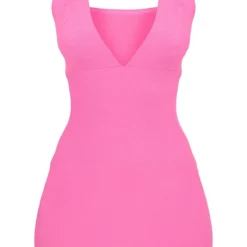 Robe Moulante Côtelée Rose à Décolleté Plongeant Et Bretelles -Pas Cher Robe Tendre Magasin eb73538a1623fe878ac806b5a786d00d792d4087 cmz0611 6